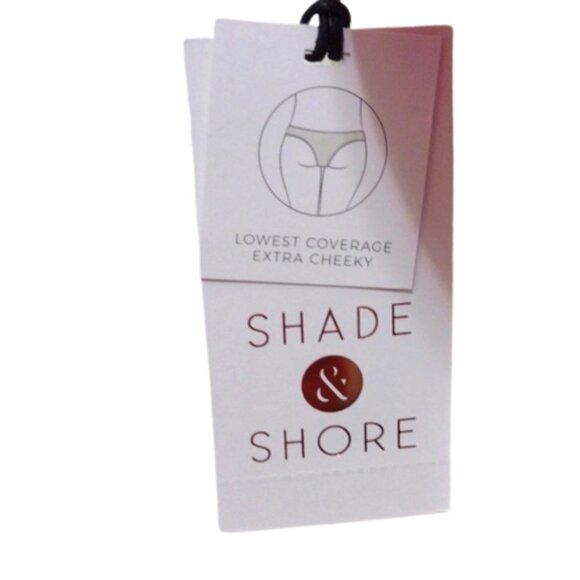 NWT Women's Ribbed High Leg Extra Cheeky Bikini Bottom - Shade & Shore - M(8-10) - Picture 4 of 5